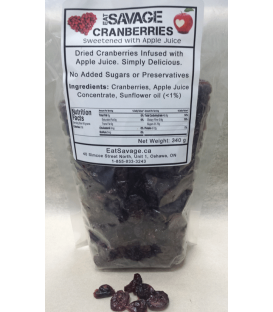 Dried Cranberries - Sweetened with Apple Juice - 99% Paleo
