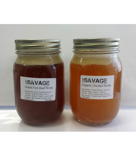 Organic Chicken Bone Broth with Organic Veggies - Eat Savage - Paleo Toronto