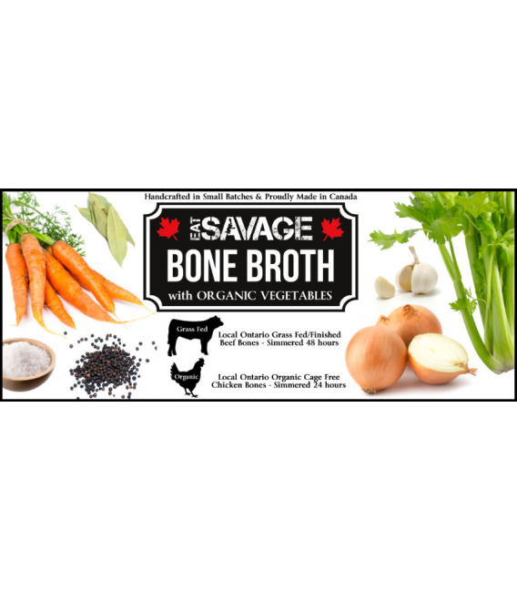 Bone Broth available from Eat Savage for Canada Wide Shipping. Call us at 1-855-833-3243 to discuss.